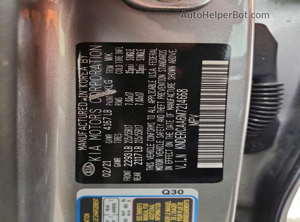 KNDERCAA6M7214668 2021 KIA SELTOS Серебряный Панорамный вид салона 360°