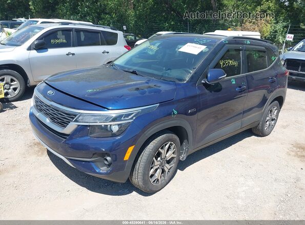 KNDERCAA8M7155302 2021 KIA SELTOS Blue წინა მარცხენა ხედი სამი მეოთხედიდან