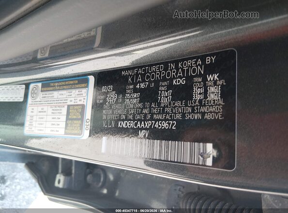 KNDERCAAXP7459672 2023 KIA SELTOS Black Շարժիչի բաժամունքի տեսք