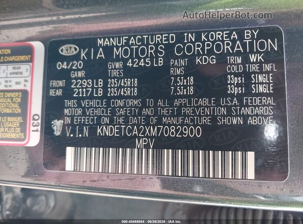 KNDETCA2XM7082900 2021 KIA SELTOS Серый Вид подкапотного пространства