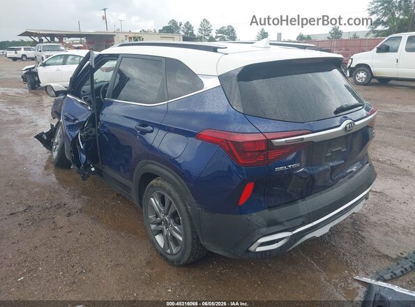 KNDEU2AA4M7076282 2021 KIA SELTOS Blue Trasero izquierdo
