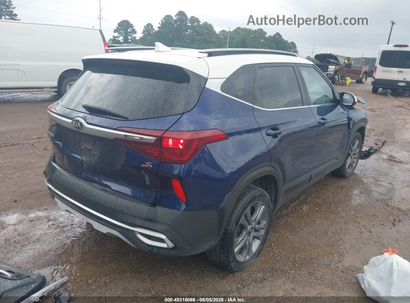 KNDEU2AA4M7076282 2021 KIA SELTOS Blue Trasero derecho