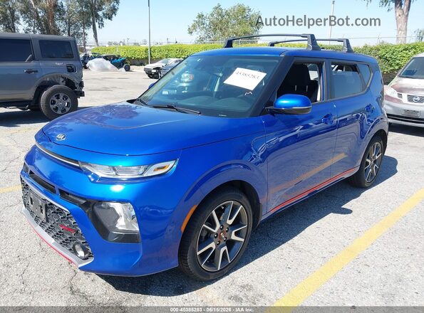 KNDJ63AUXM7749231 2021 KIA SOUL Blue Առջևի ձախ երեք քառորդ տեսարան