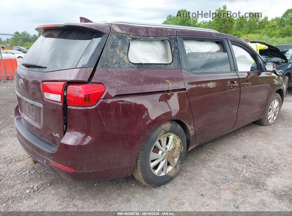 KNDMB5C10G6085815 2016 KIA SEDONA Темно-бордовый Задняя правая четверть