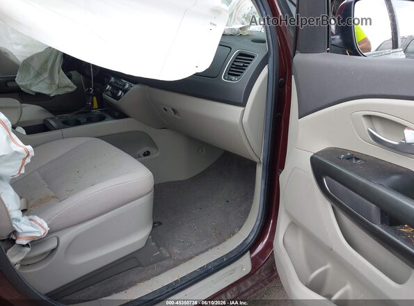 KNDMB5C10G6085815 2016 KIA SEDONA Темно-бордовый Вид салона спереди