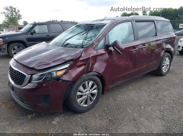 KNDMB5C10G6085815 2016 KIA SEDONA Темно-бордовый Передняя левая четверть