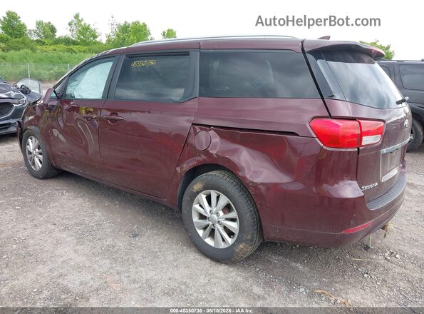 KNDMB5C10G6085815 2016 KIA SEDONA Темно-бордовый Задняя левая четверть