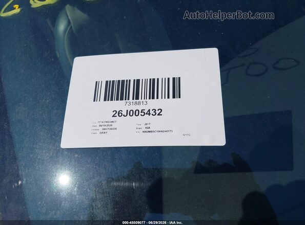 KNDMB5C10H6248173 2017 KIA SEDONA Gray 