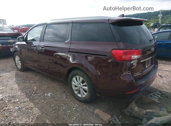 KNDMB5C11J6399934 2018 KIA SEDONA Burgundy Trasero izquierdo