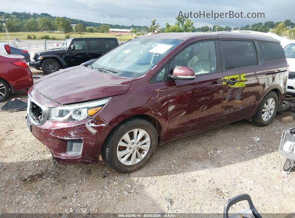 KNDMB5C11J6399934 2018 KIA SEDONA Burgundy Vista tres cuartos delantera izquierda
