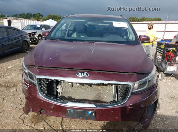 KNDMB5C11J6399934 2018 KIA SEDONA Burgundy Vista del cuadro de instrumentos