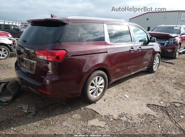 KNDMB5C11J6399934 2018 KIA SEDONA Burgundy Trasero derecho