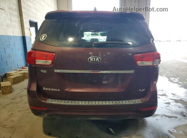 KNDMB5C12H6315422 2017 KIA SEDONA Burgundy Հետևի տեսք