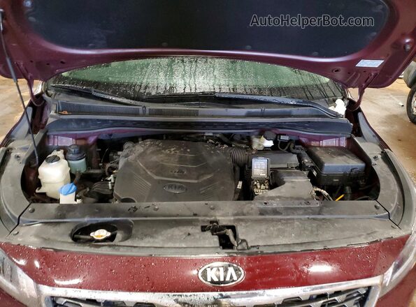 KNDMB5C12L6634022 2020 KIA SEDONA Burgundy Շարժիչի բաժամունքի տեսք