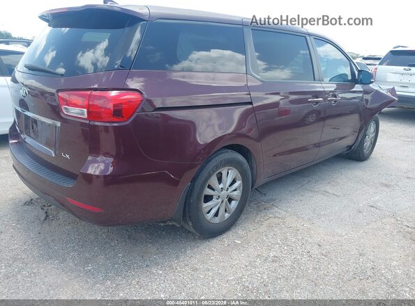 KNDMB5C13J6379183 2018 KIA SEDONA Burgundy Tył prawy