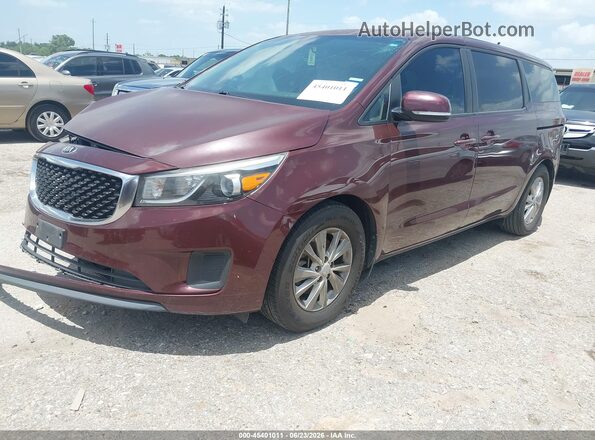 KNDMB5C13J6379183 2018 KIA SEDONA Burgundy Przód lewy