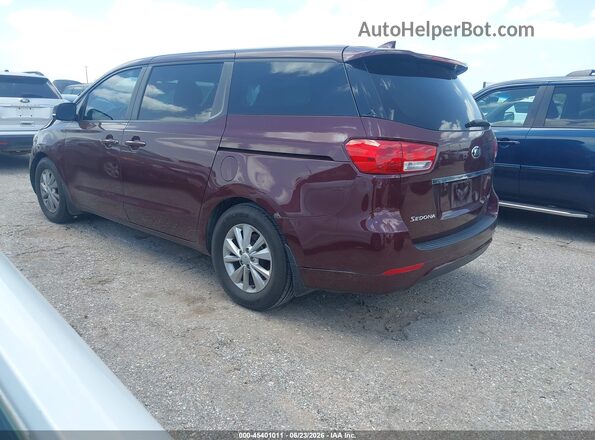 KNDMB5C13J6379183 2018 KIA SEDONA Burgundy Tył lewy