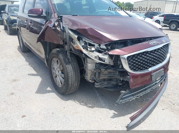 KNDMB5C13J6379183 2018 KIA SEDONA Burgundy Widok z przodu