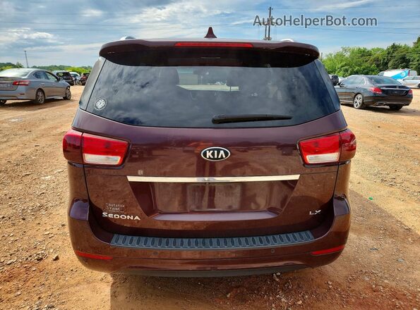 KNDMB5C14G6083260 2016 KIA SEDONA Burgundy Rear view