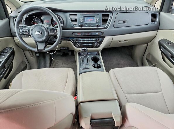 KNDMB5C14G6198599 2016 KIA SEDONA Silver Առջևի վահանակի տեսք