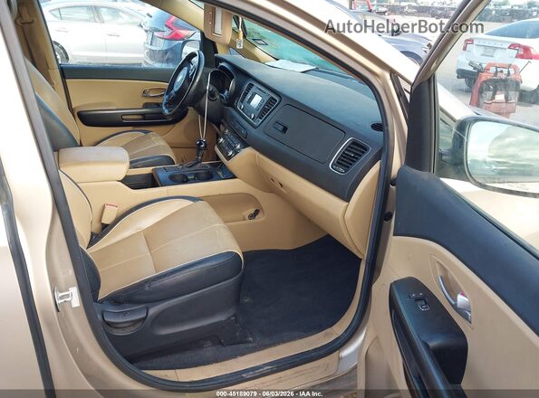 KNDMB5C15G6211411 2016 KIA SEDONA Champagne წინა სალონის ხედი