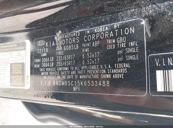 KNDMB5C15K6533488 2019 KIA SEDONA Black Engine compartment view