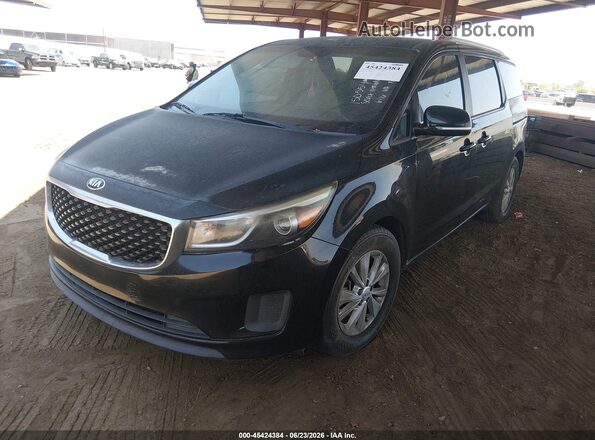 KNDMB5C16G6150554 2016 KIA SEDONA Black Առջևի ձախ երեք քառորդ տեսարան