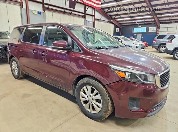 KNDMB5C16H6308506 2017 KIA SEDONA Burgundy წინა მარჯვენა
