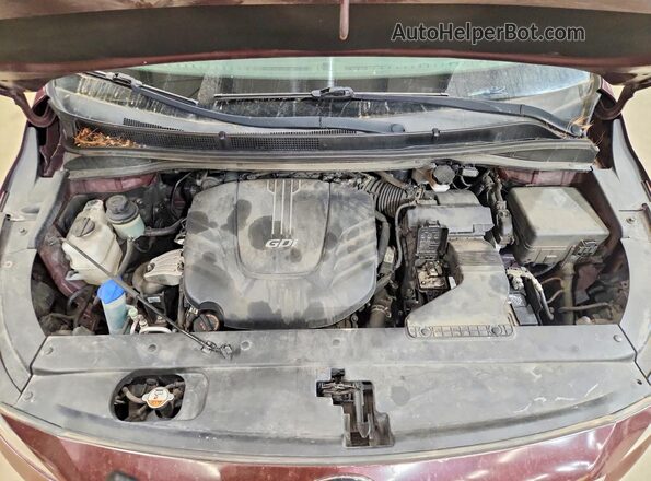 KNDMB5C16H6308506 2017 KIA SEDONA Burgundy ძრავის განყოფილების ხედი