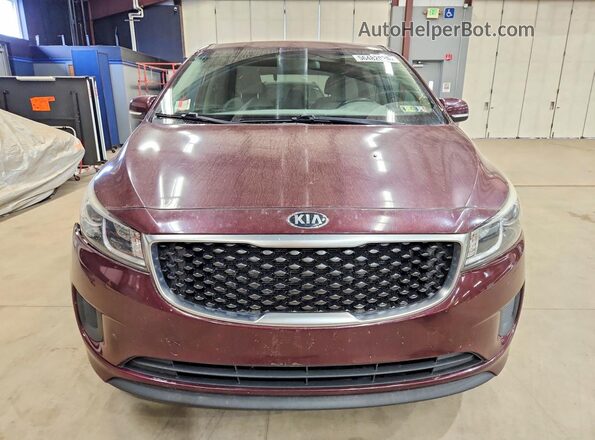 KNDMB5C16H6308506 2017 KIA SEDONA Burgundy წინა ხედი