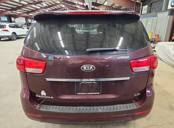 KNDMB5C16H6308506 2017 KIA SEDONA Burgundy უკანა ხედი