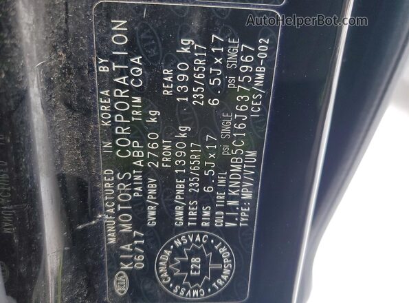 KNDMB5C16J6375967 2018 KIA SEDONA Black 
