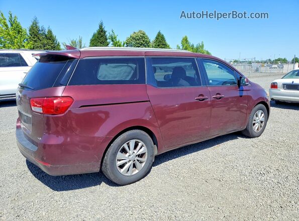 KNDMB5C17G6095189 2016 KIA SEDONA Бордовый Задняя правая четверть