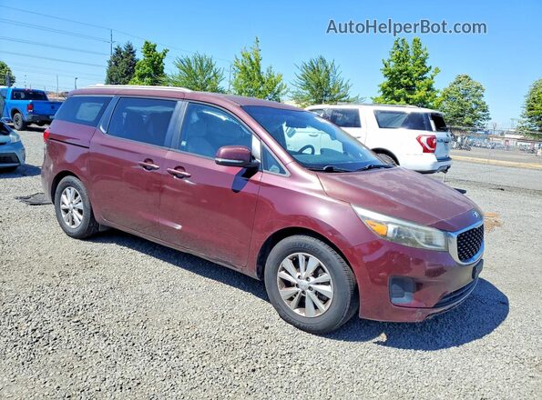 KNDMB5C17G6095189 2016 KIA SEDONA Бордовый Передняя правая четверть
