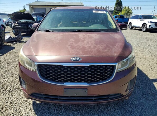 KNDMB5C17G6095189 2016 KIA SEDONA Бордовый Вид спереди