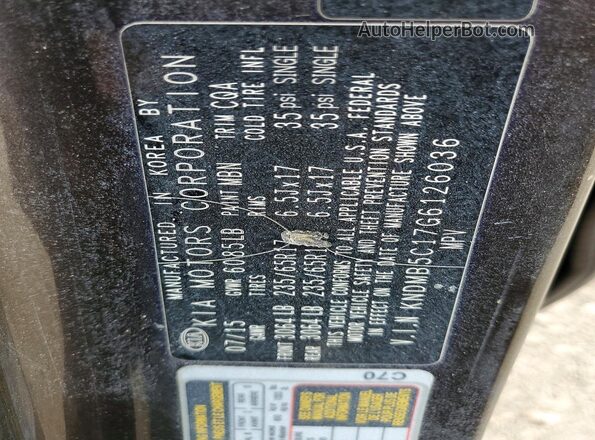 KNDMB5C17G6126036 2016 KIA SEDONA Gray 