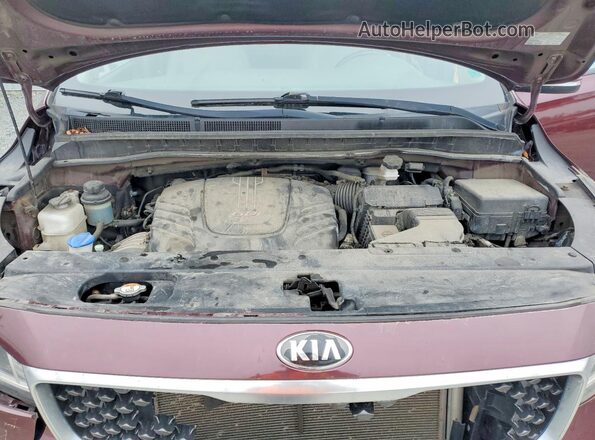 KNDMB5C17G6235287 2016 KIA SEDONA Maroon Շարժիչի բաժամունքի տեսք