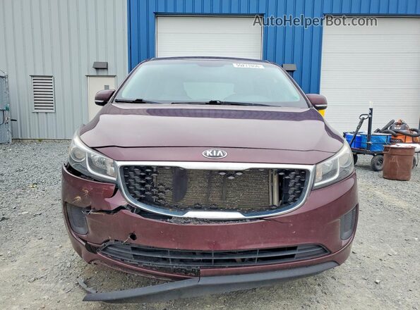 KNDMB5C17G6235287 2016 KIA SEDONA Maroon Դիմացի տեսք