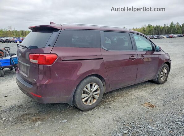 KNDMB5C17G6235287 2016 KIA SEDONA Maroon Հետևի աջ