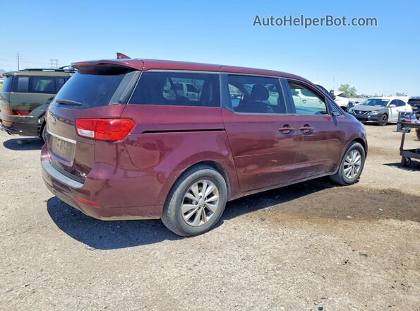 KNDMB5C17H6221679 2017 KIA SEDONA Burgundy Rear right