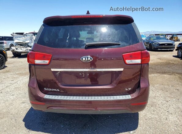 KNDMB5C17H6221679 2017 KIA SEDONA Burgundy Rear view