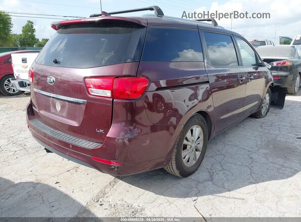 KNDMB5C17H6339523 2017 KIA SEDONA Maroon Trasero derecho