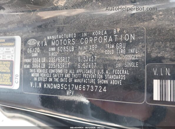 KNDMB5C17M6673724 2021 KIA SEDONA Black ძრავის განყოფილების ხედი