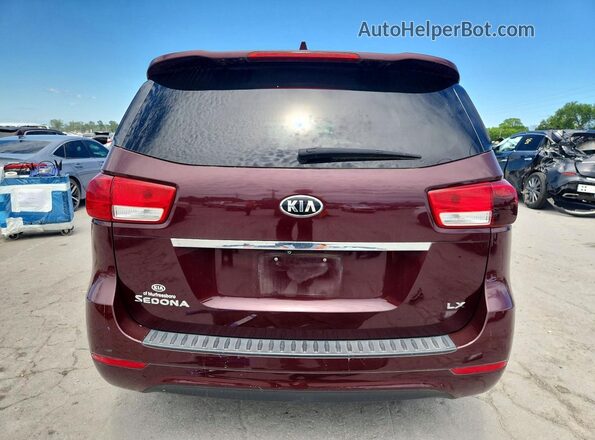 KNDMB5C18H6228432 2017 KIA SEDONA Maroon Rear view