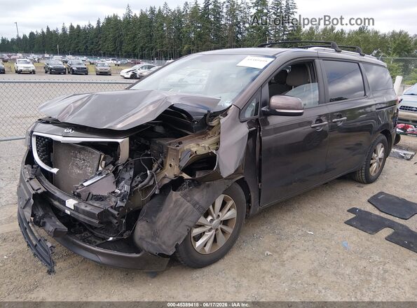 KNDMB5C19G6187226 2016 KIA SEDONA Gray Առջևի ձախ երեք քառորդ տեսարան