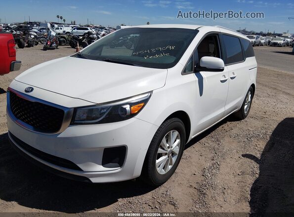 KNDMB5C19G6203764 2016 KIA SEDONA White წინა მარცხენა ხედი სამი მეოთხედიდან