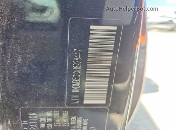 KNDMB5C1XH6228447 2017 KIA SEDONA Black VIN sticker view