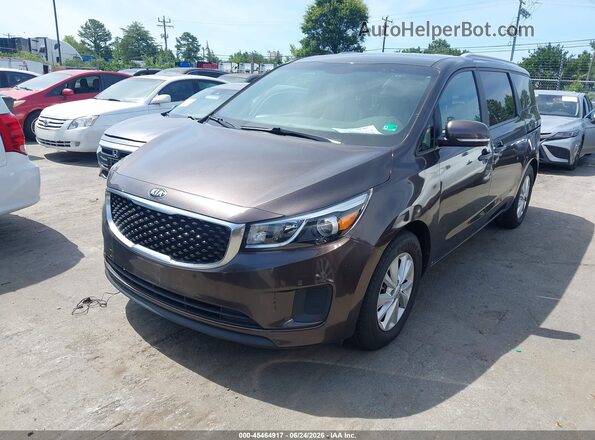 KNDMB5C1XH6248164 2017 KIA SEDONA Brown წინა მარცხენა ხედი სამი მეოთხედიდან