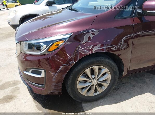 KNDMB5C1XK6548634 2019 KIA SEDONA Burgundy Front view