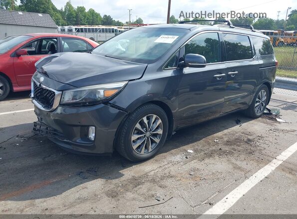 KNDMC5C12H6325803 2017 KIA SEDONA Gray Առջևի ձախ երեք քառորդ տեսարան